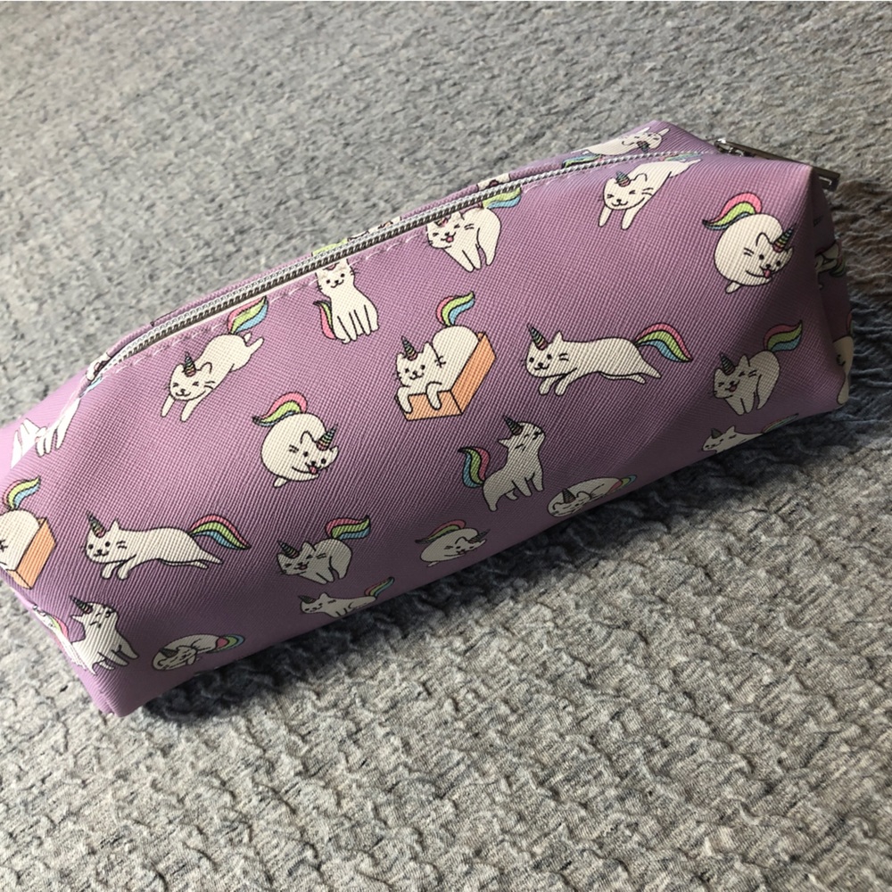Danielle Creations Unicorn Cat Makeup Bag Purple